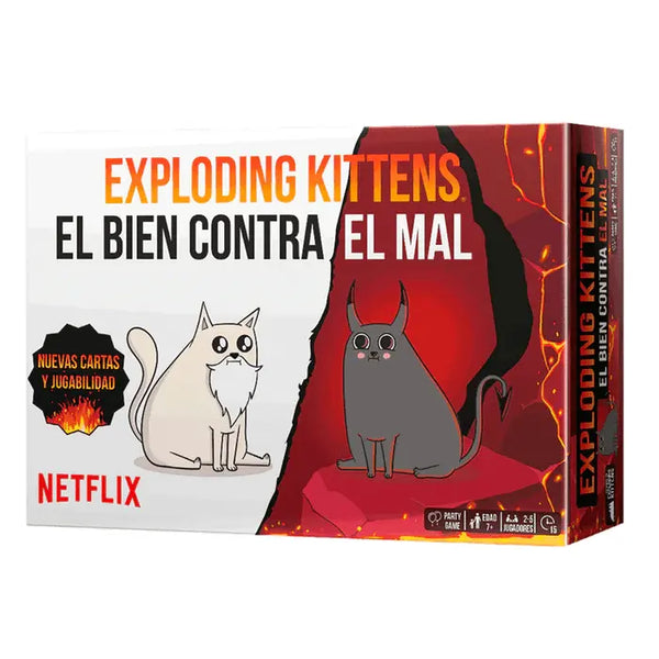 El Bien Contra El Mal en español Juego de Mesa Exploding Kittens - Kukara Games